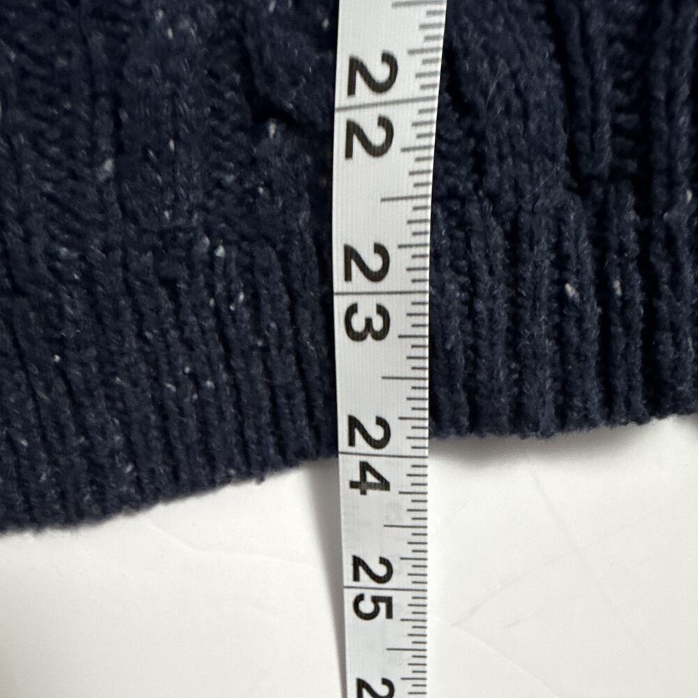 Sonoma Life + Style woman’s Navy Cable-Knit Collared Button Pullover Sweater XL - Picture 3 of 4